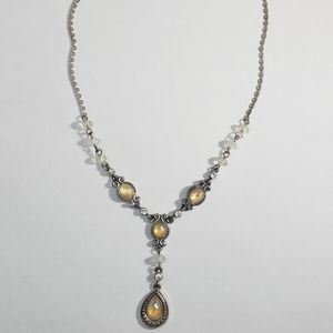 Vintage Avon yellow rhinestone Art Deco necklace